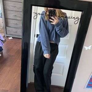 Levi’s cropped blue womens zip up